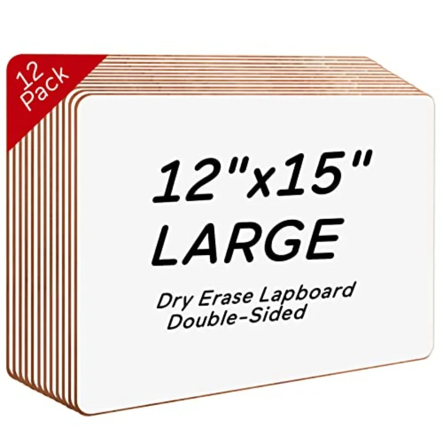 

12 Pack Big Dry Erase Lapboard- 2023 Edition 12 x 15 inch Large Double-Sided White Boards Office and School Supplies for Teache
