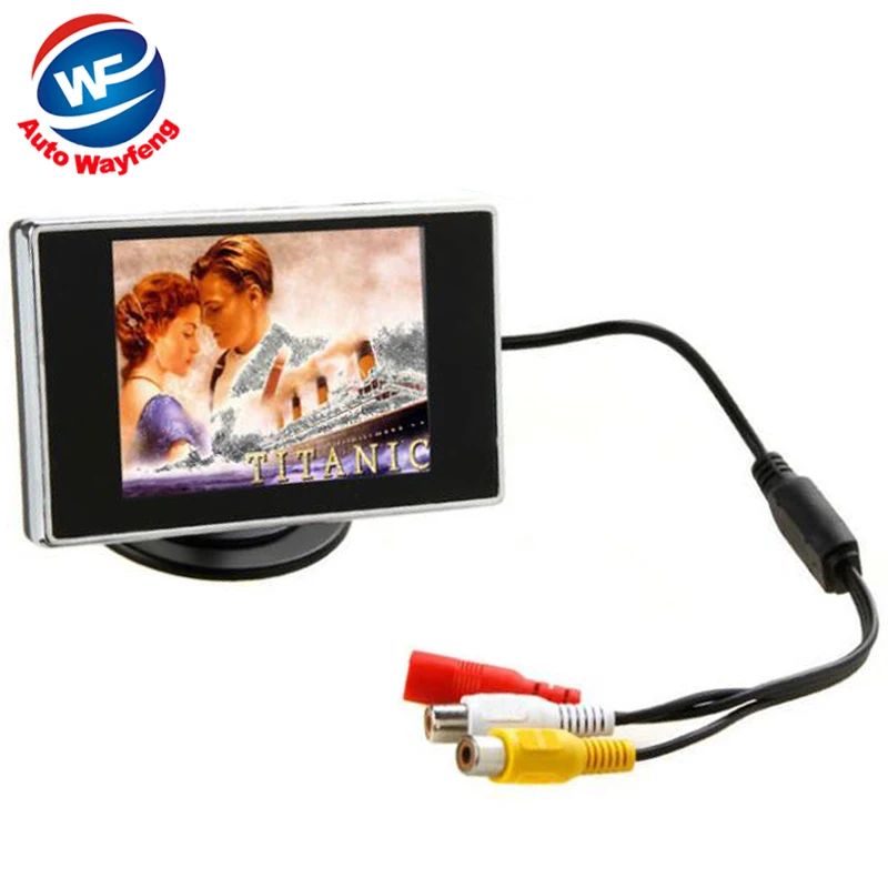 

Factory Price New 3.5 Hign Definition Color Car monitor TFT LCD Rearview Monitor for DVD reversing camera Free shipping WF