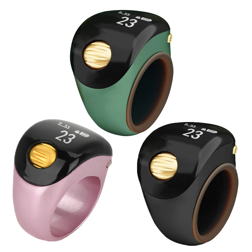 Smart Tasbih Tally Counter OLED Digital Electronic Counter Multi-function Prayer Time Vibration Reminder Tasbeeh Ring Counters