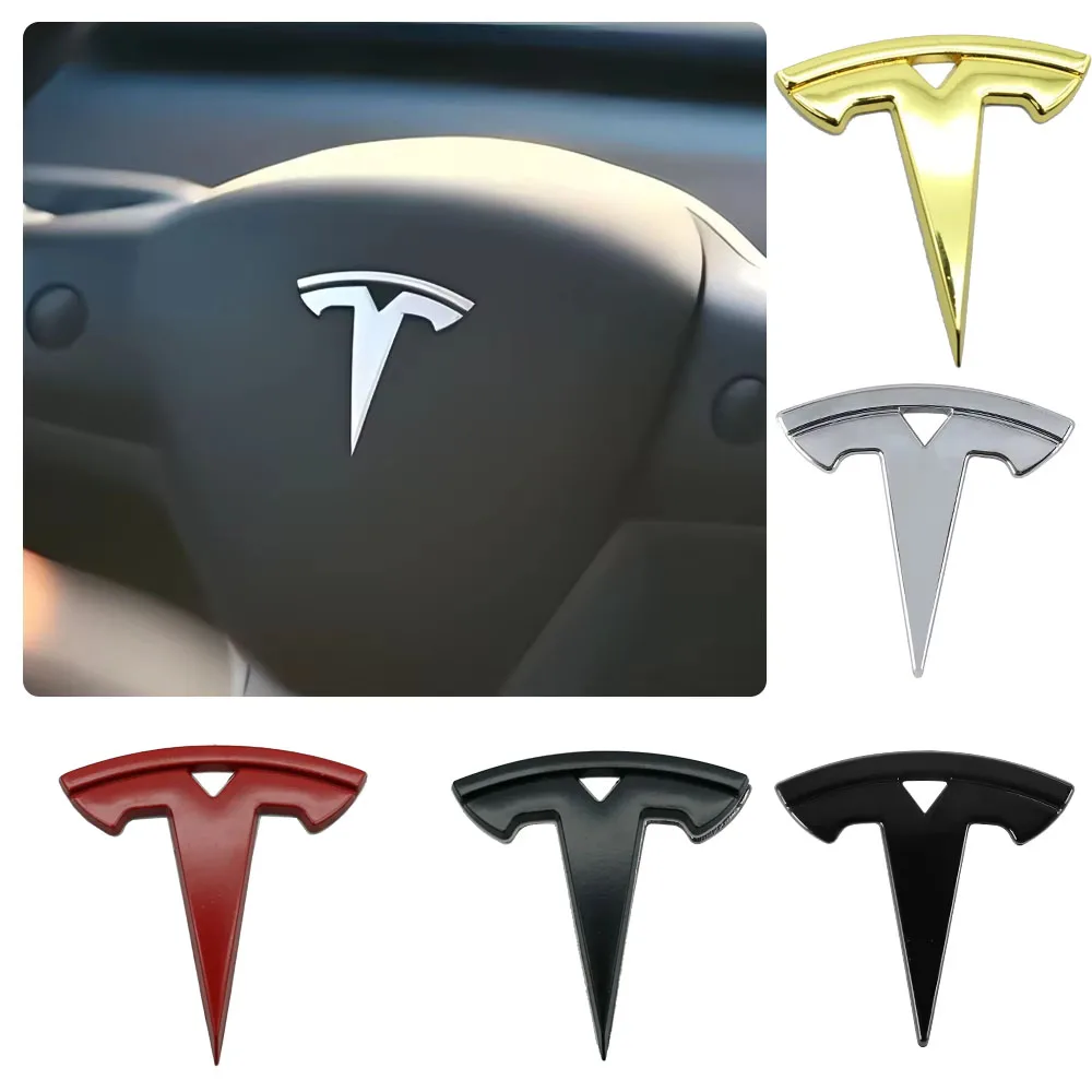 

5,5x5,5 см автомобильный руль, центральная эмблема для Tesla Model 3 Model S Model X Y, металлический значок, наклейка, аксессуары