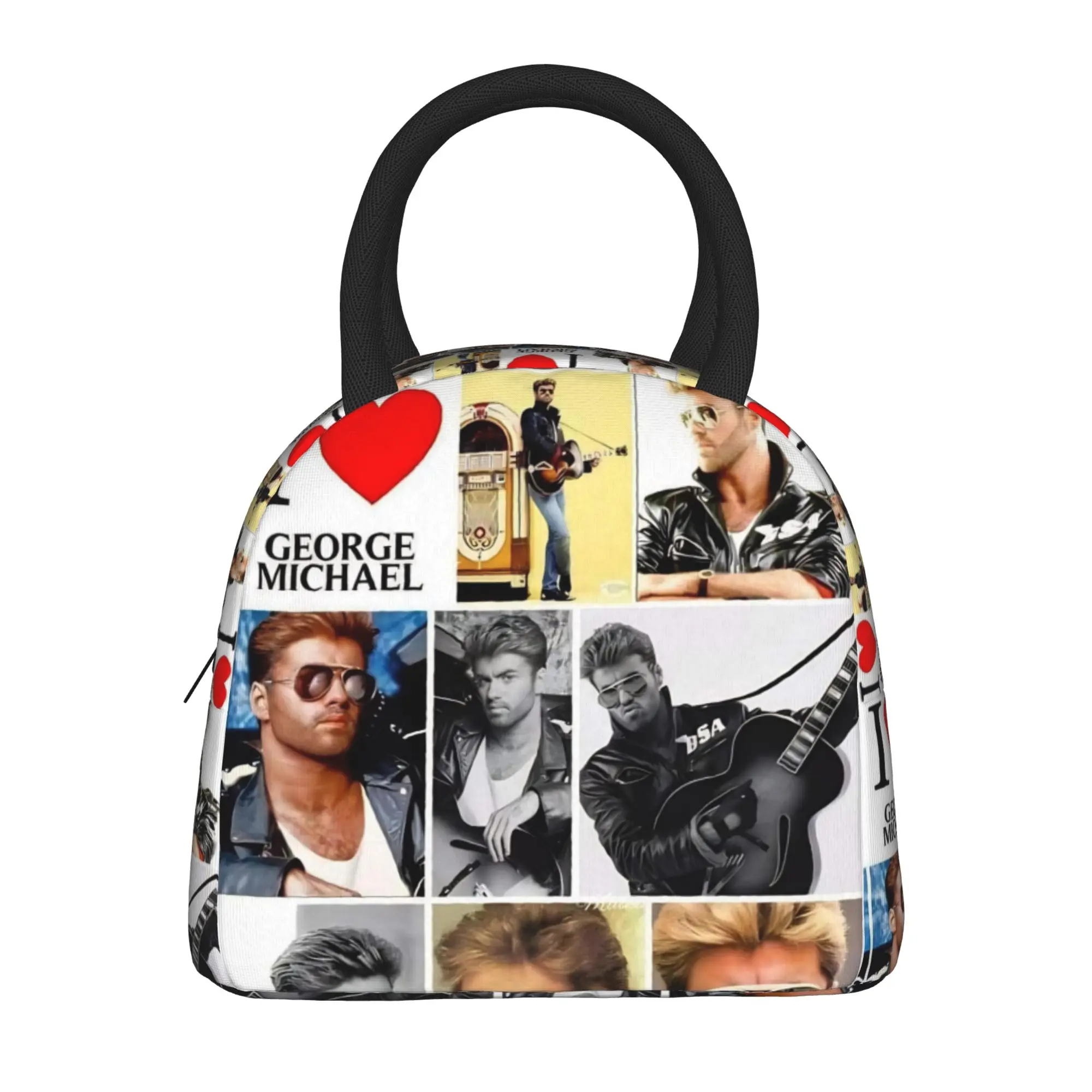 George Michael British Singer Lunch Bag  Fun Lunch Box For Men Travel Convenient Cooler Bag Oxford Custom Thermal Lunch Bags
