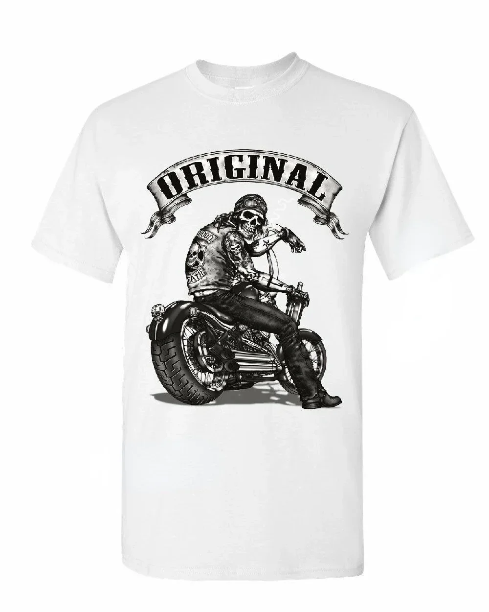 road 66 Original Biker Skull T-Shirts Ride Or Die Route Motorcycle Mc New T Shirt Men Summer Design T Shirt  Casual  Tops