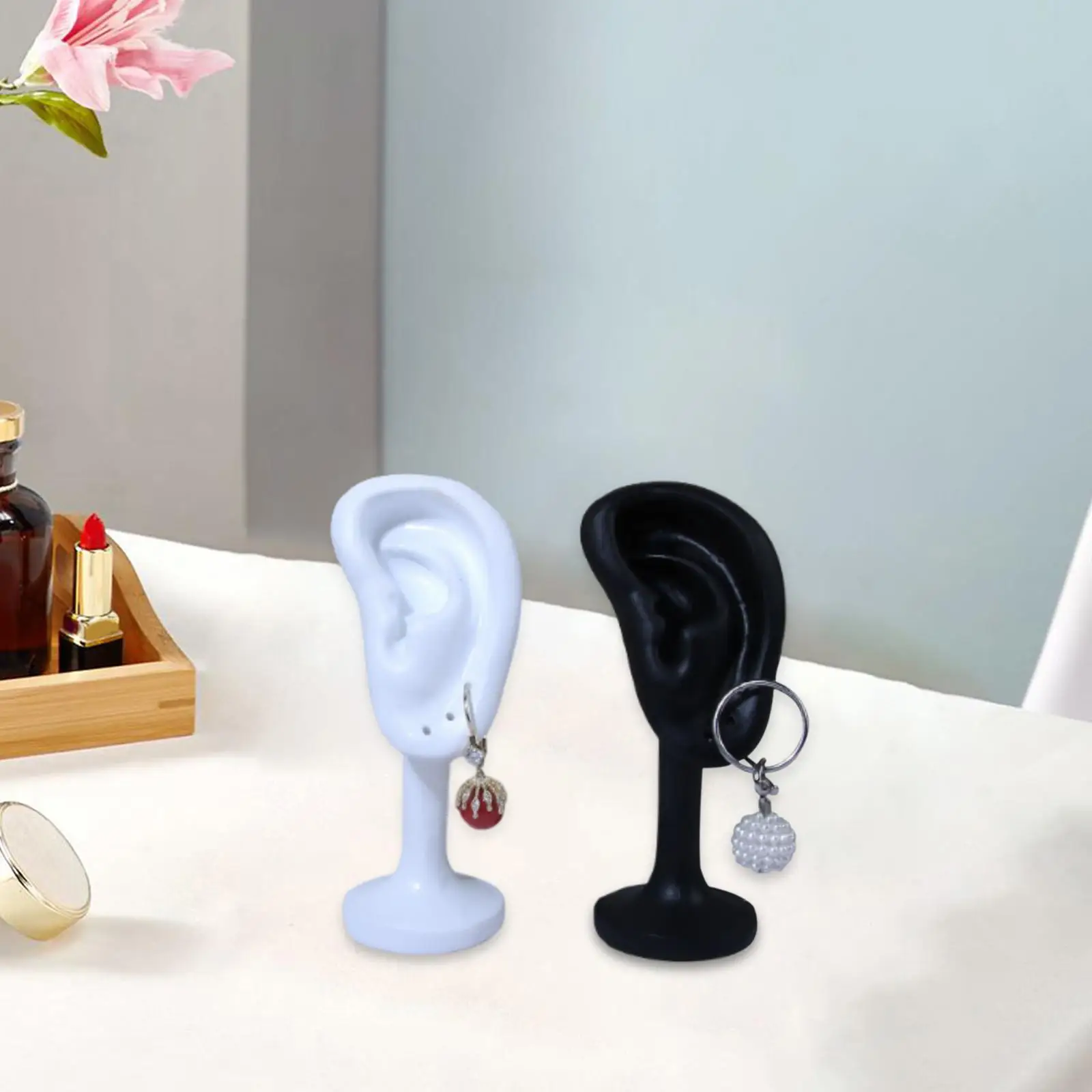 Earring Display Stand Resin Ear Shape Showcase Holder Simulation Ear Stand 10.5cm Tall