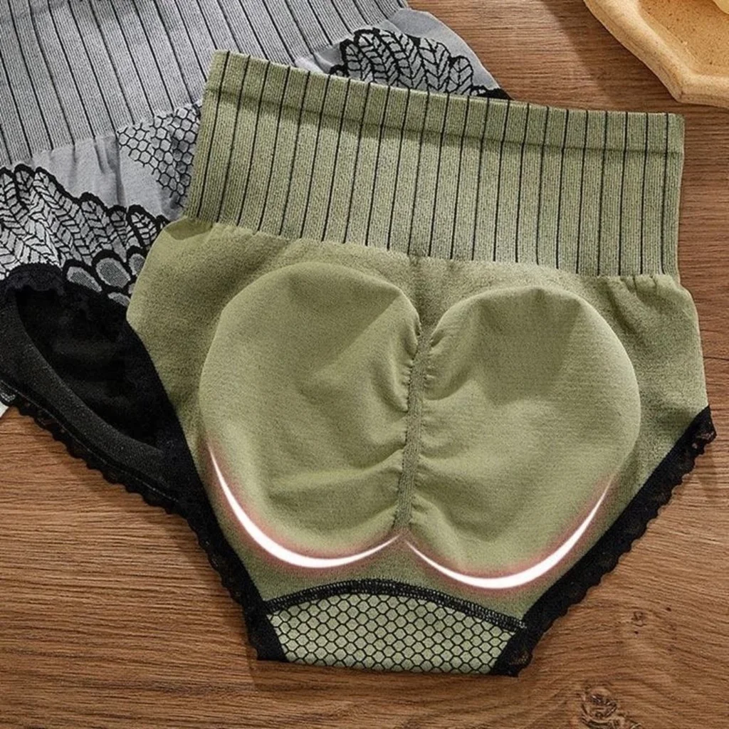 3ks Palace Pants Mid Rise Abdomen Slimming Slipy Sexy Body Shaping Butt Lifting Slipy Antibakteriální dámské kalhotky s krajkovým okrajem - náhled 6