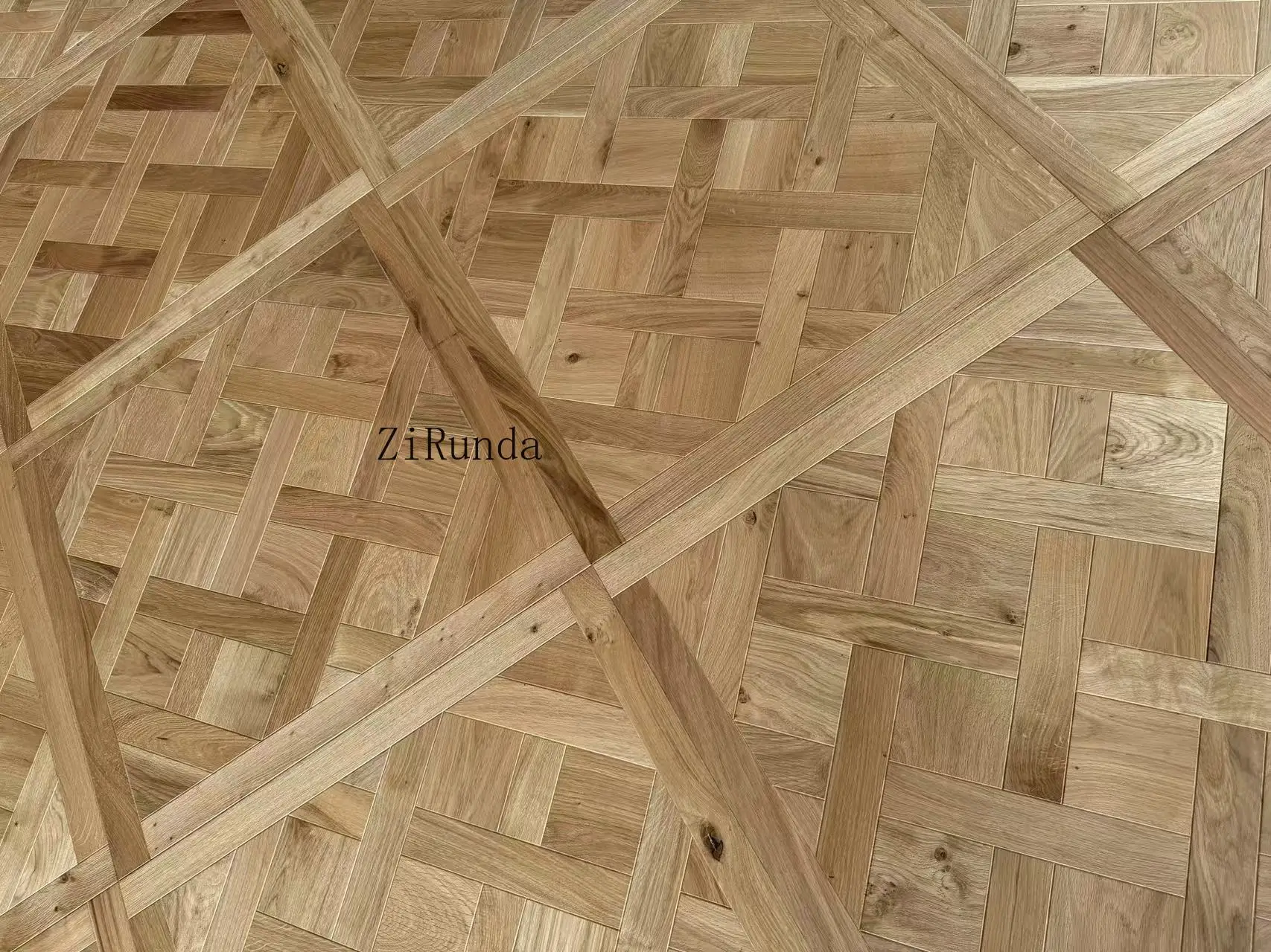 Customized version of modern brushed craft oak flooring wood paneling art