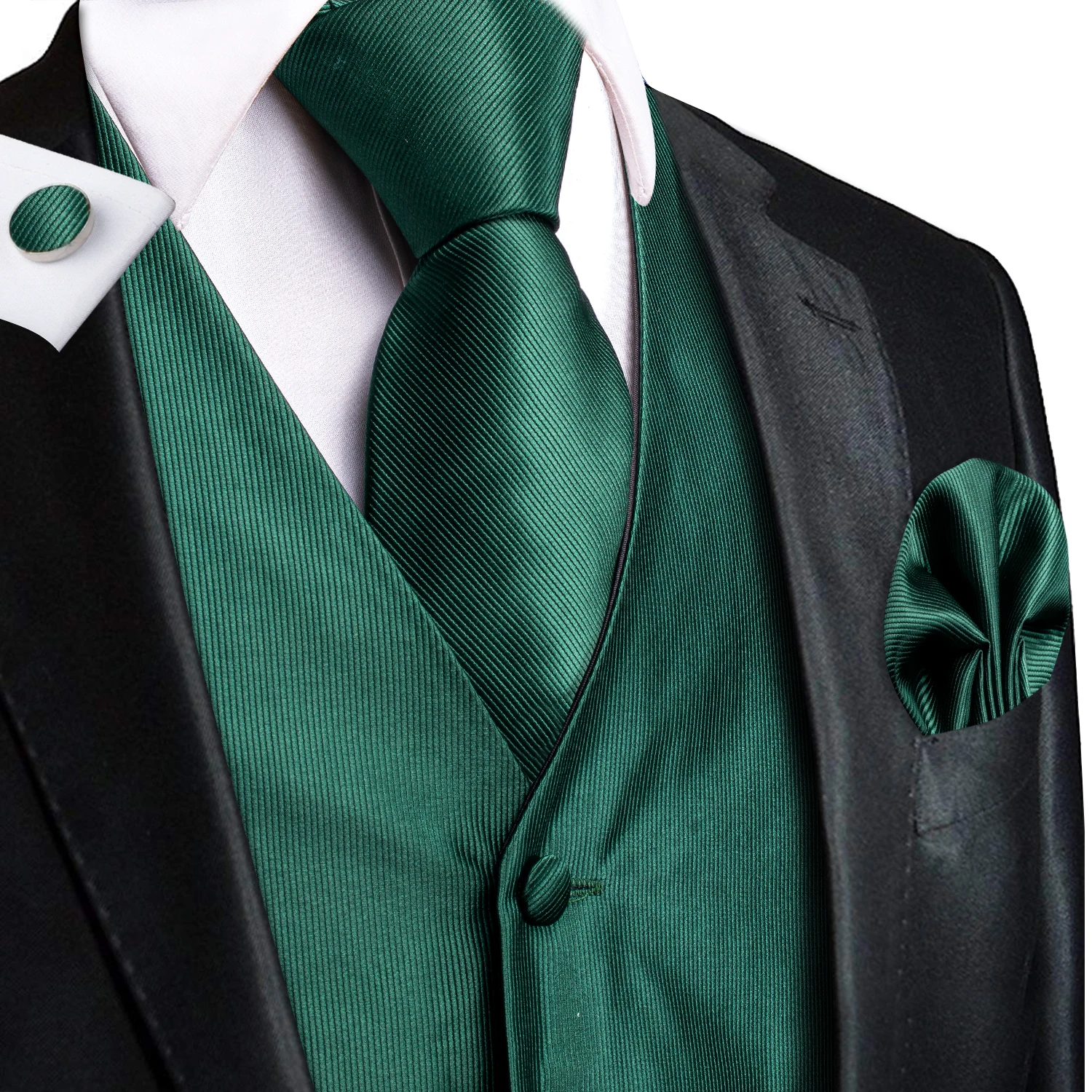 Hi-Tie Green Mint Purple Mens Silk Vest Tie Jacquard Autumn Spring Suit Waistcoat Jacket Necktie Hanky Cufflinks for Men Wedding Hi-Tie Green Mint Purple Mens Silk Vest Tie Jacquard Autumn Spring Suit Waistcoat Jacket Necktie Hanky Cufflinks for Men Wedding