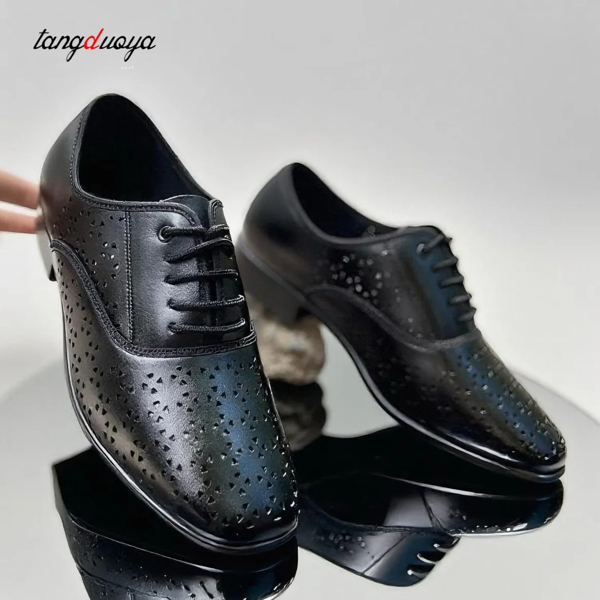 Men Dance Shoes Latin Boys Adults Tango jazz Modern Ballroom National Standard Dancing Shoes leather Practice Low-heeled Shoes