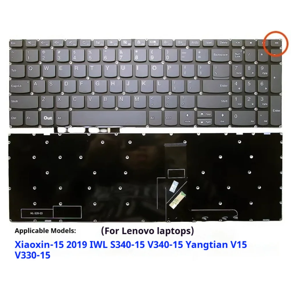 Teclado para ordenador portátil Lenovo Xiaoxin 2019 S340-15IIL S340-15IML S340-15IWL S340-15API