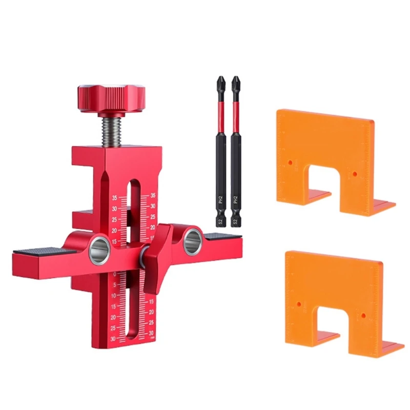 Y5GD Aluminum Door Hinge Router Template, Adjustable Mortiser for Hinges Kitchen Bathroom Cabinet Router Template