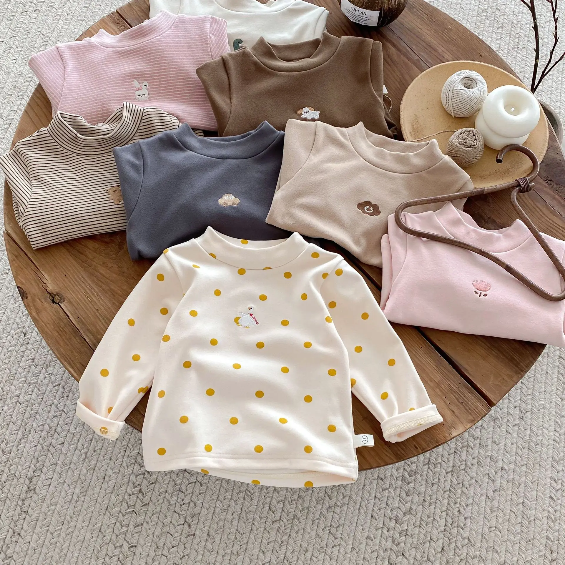 2026 Spring Kids Infant Clothing Shirts Girls Blouse Fashion Cartoon Girls Bottoming Long Sleeve Top T-shirt  for 0-5Y