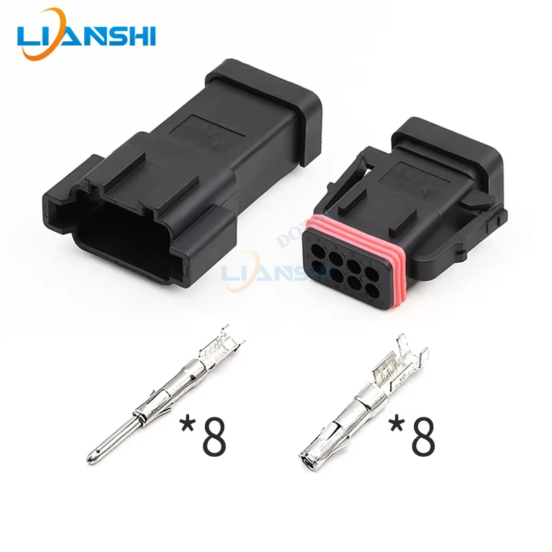 

132015-0130 male and female 132015-0134 automotive waterproof connector ITT type 8-hole plug with terminal