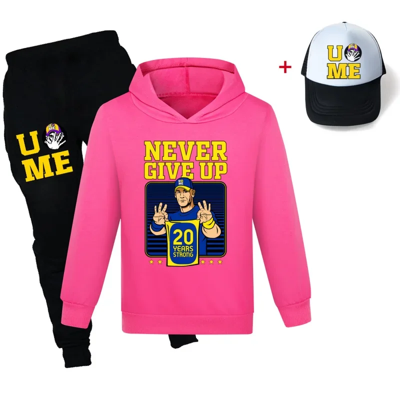 AA جون سينا الخريف والربيع الأولاد مجموعات هوديس + السراويل Harajuku ملابس رياضية بلوزات غير رسمية رياضية العلامة التجارية Spo 2025 جديد