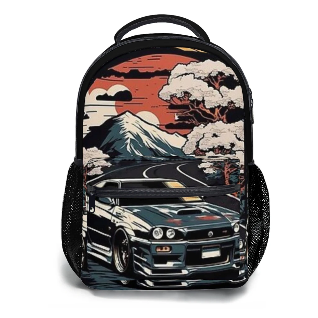 Mochila de gran capacidad para coche Nissan Skyline GTR R34, bolsa de libros de moda, múltiples bolsillos, ajustable, 17 pulgadas, nueva moda