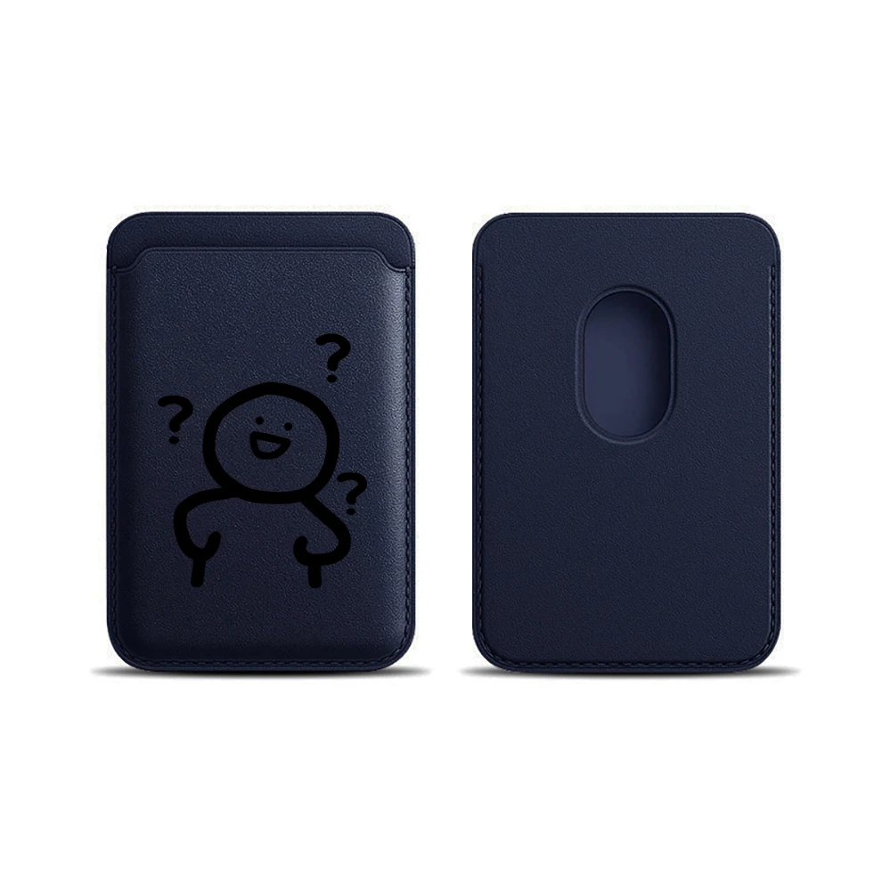 Question Mark Little Man Leder-Kartenetui Telefonkartenhalter für Magnetische Hülle Geeignet für alle iPhone Magsafe Karten-Handytaschen – Detail 15
