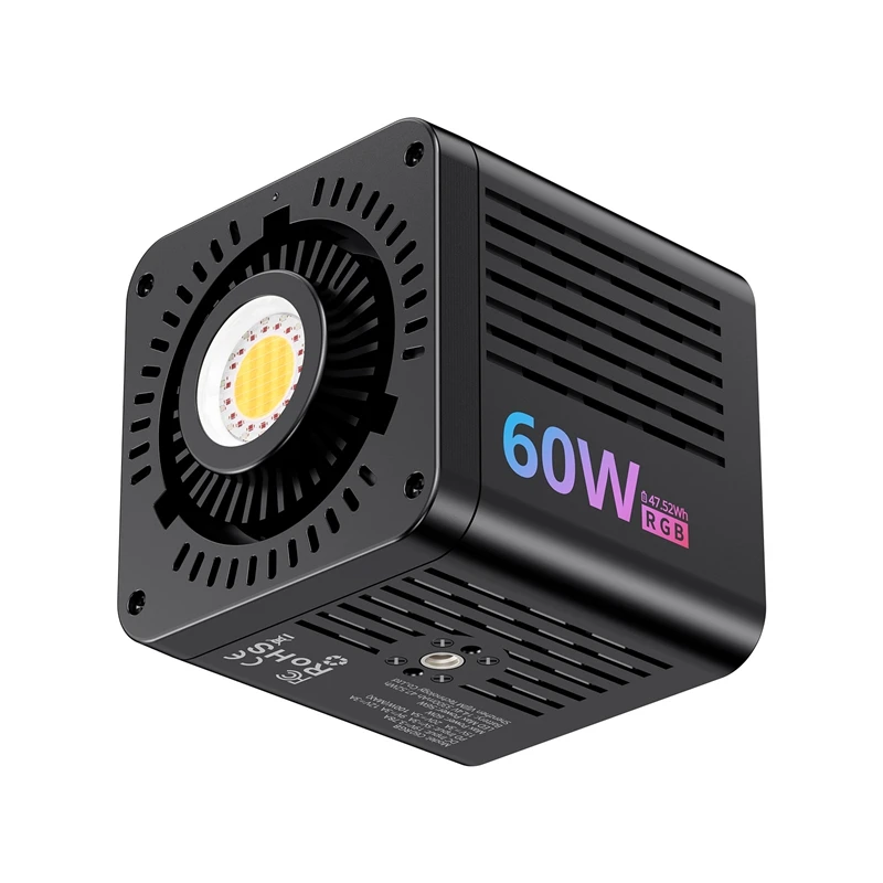Ulanzi C60 RGB Przenośna Lampa LED COB 60W do Filmowania 2500-6500K 3300mAh Mini Mocowanie Bowens Oświetlenie Fotograficzne do Transmisji na Żywo — zdjęcie produktu 7