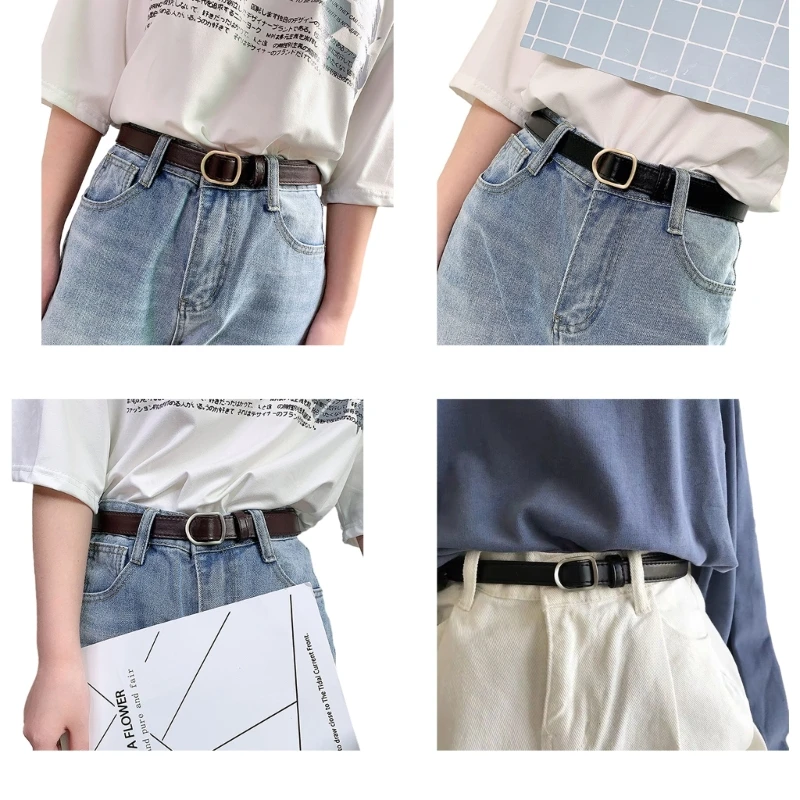

Simple Adult Waist Belt with Adjustable Alloy Buckle Waistband PU Waist Belts for Women No Hole Design Coat Shirt Drop Shipping