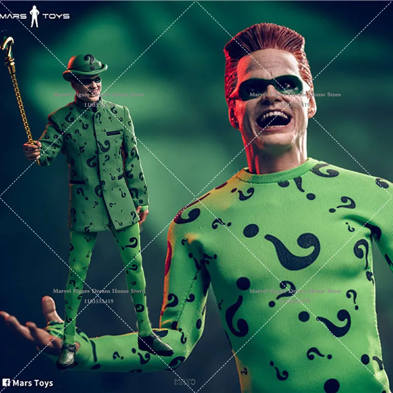 

In Stock Mars Toys MAT015 1/6 Collectible Riddler King of Enigma Jim Carrey 12'' Male Solider Action Figure Model Doll Full Set