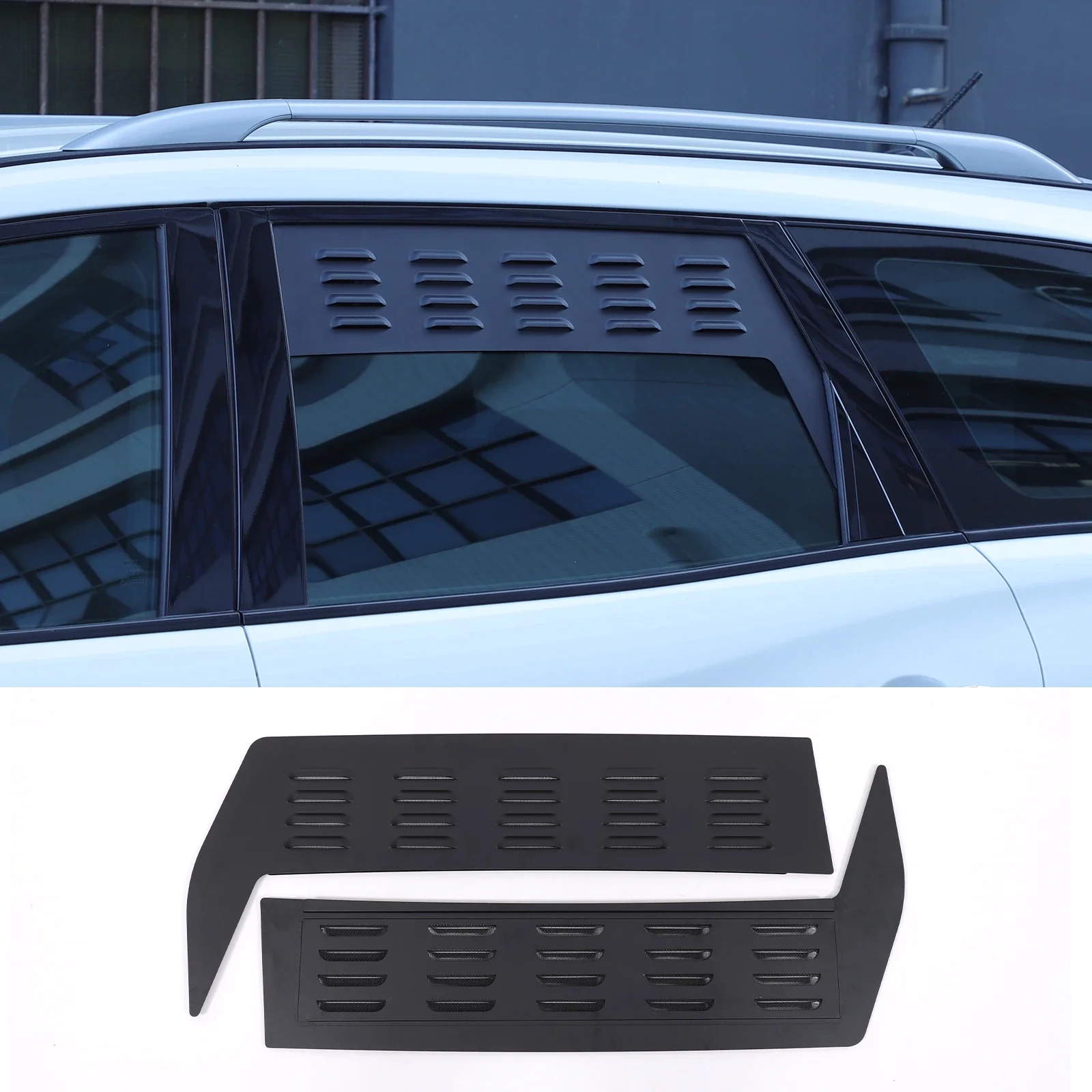 

For Nissan Pathfinder 2013-2018 Aluminum Alloy Black Car Rear Door Air Vents Ventilation Shutters Cover Trim Car Accessories