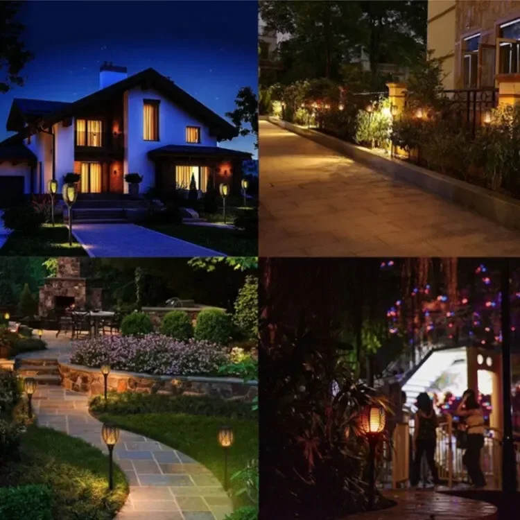 Solar-Gartenfackel mit Flackerlicht, 96 LED Solarleuchten, Wasserdichte Deko-Landschaftsbeleuchtung für Rasen und Wege – Detail 7