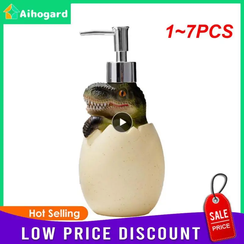 

1~7PCS Cute Dinosaur Liquid Soap Dispensers Press Type Sub-Bottling Container Prevent Leakage Environmentally for Cosmetics