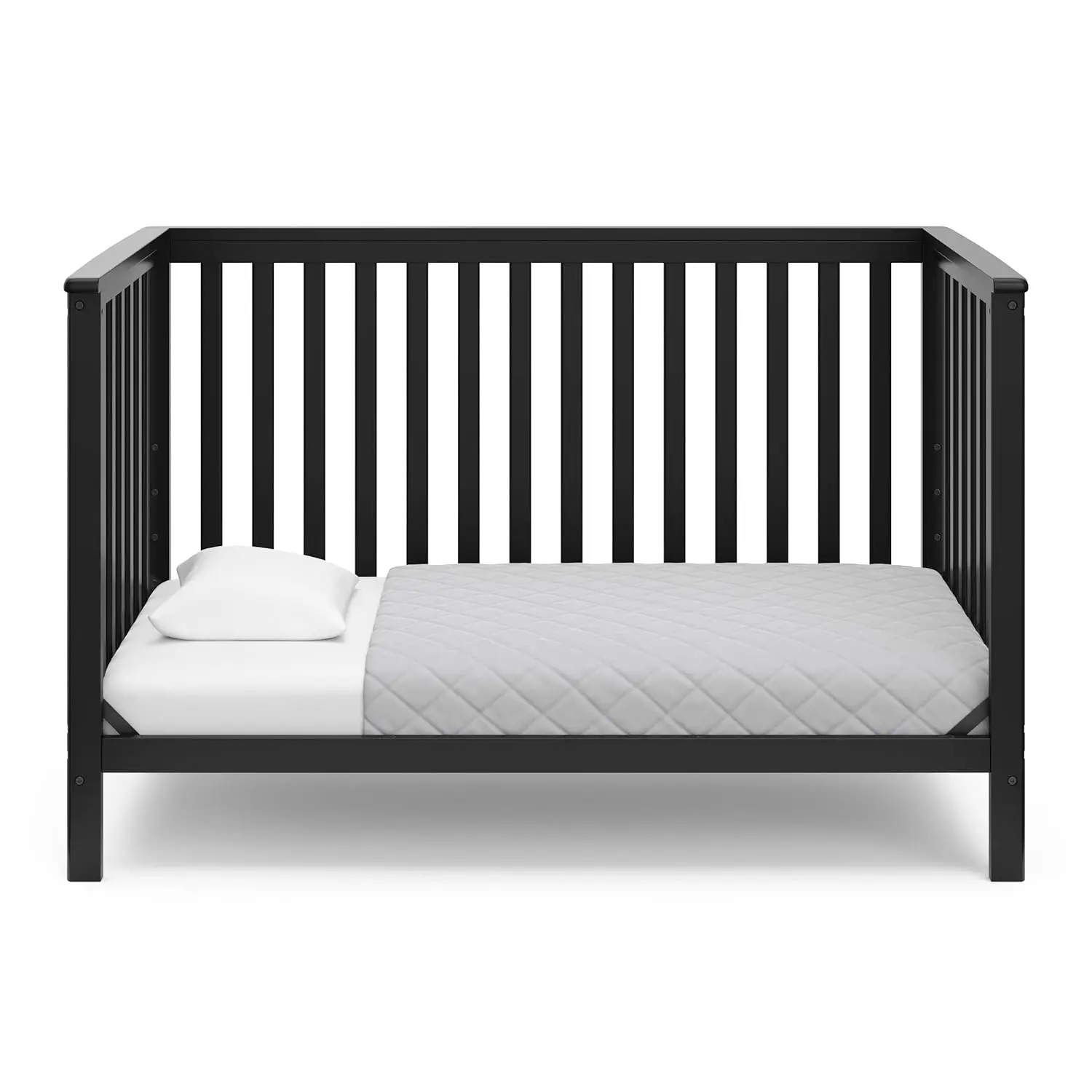 Storkcraft Hillcrest 4-in-1 Convertible Crib (Black) - Converts to Daybed, Toddler Bed, and Full-Size Bed, Fits Standard Full-Si