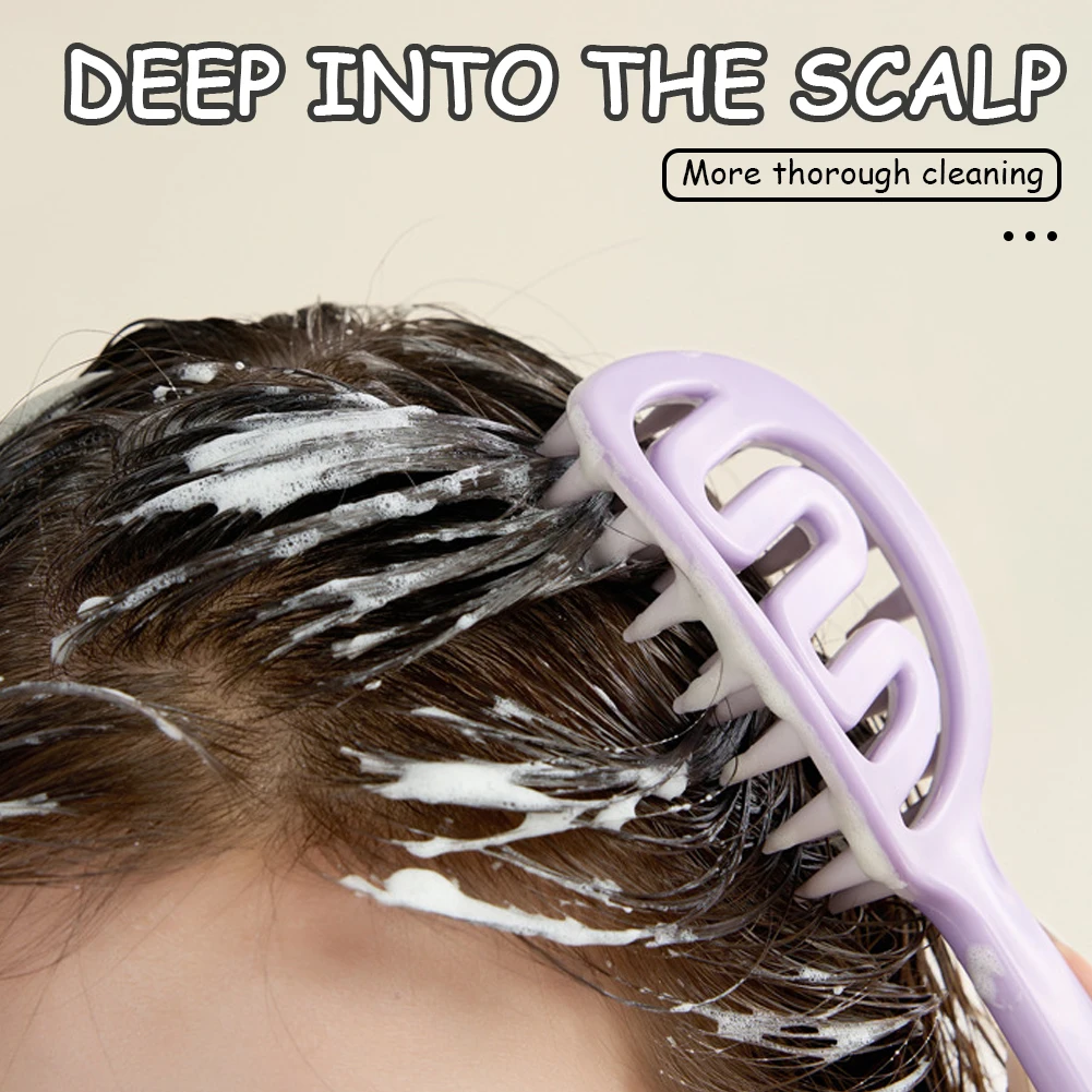 2 in 1 Multipurpose Massage Universla Scalp Combs with Hole Innovative Wet Dry Hollow Panel Hair Massage Comb for Bathroom