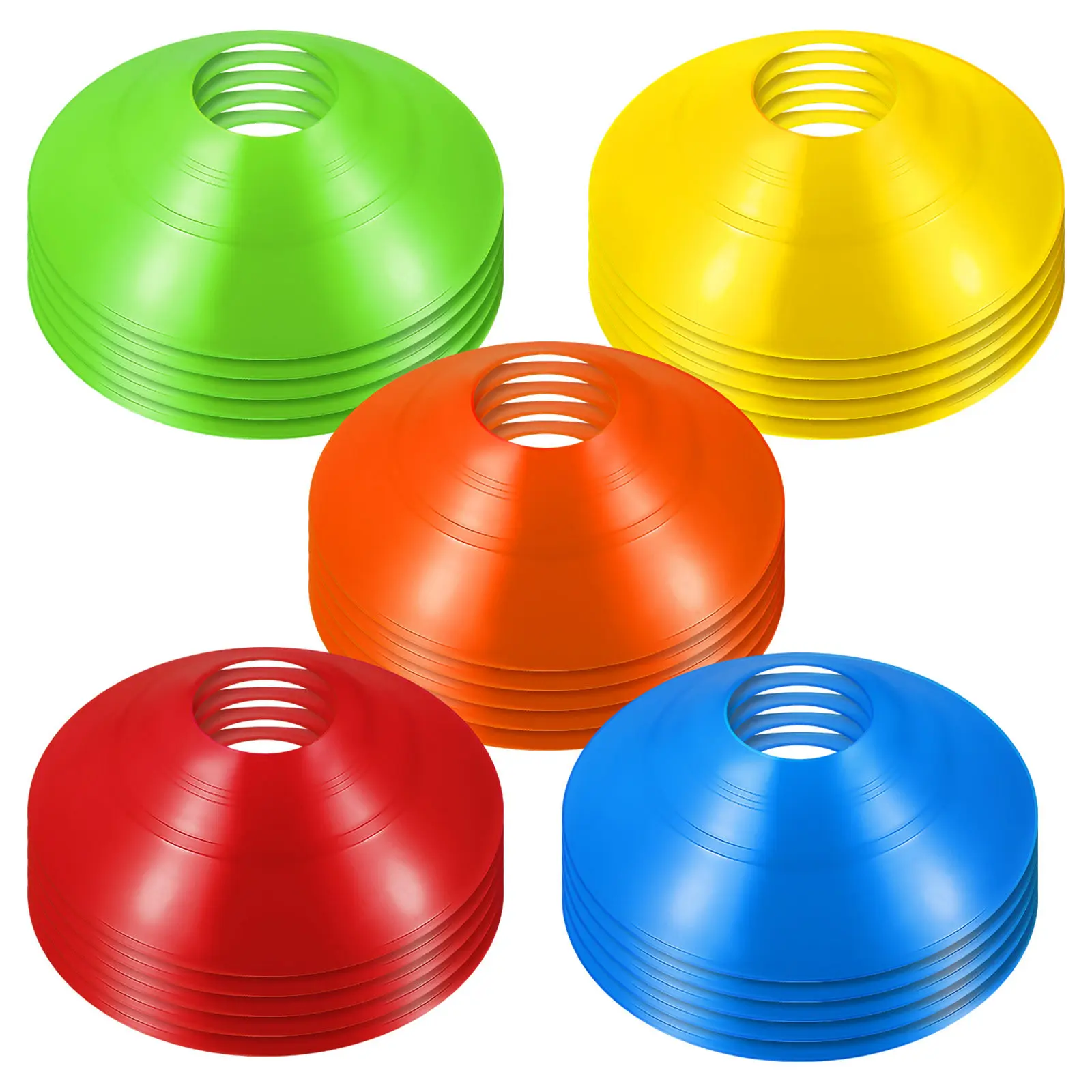 30Pcs Football Marking Cones Soccer Training Cones Pe Material Color Coded for Drills Youth Sports Practice Agility Training