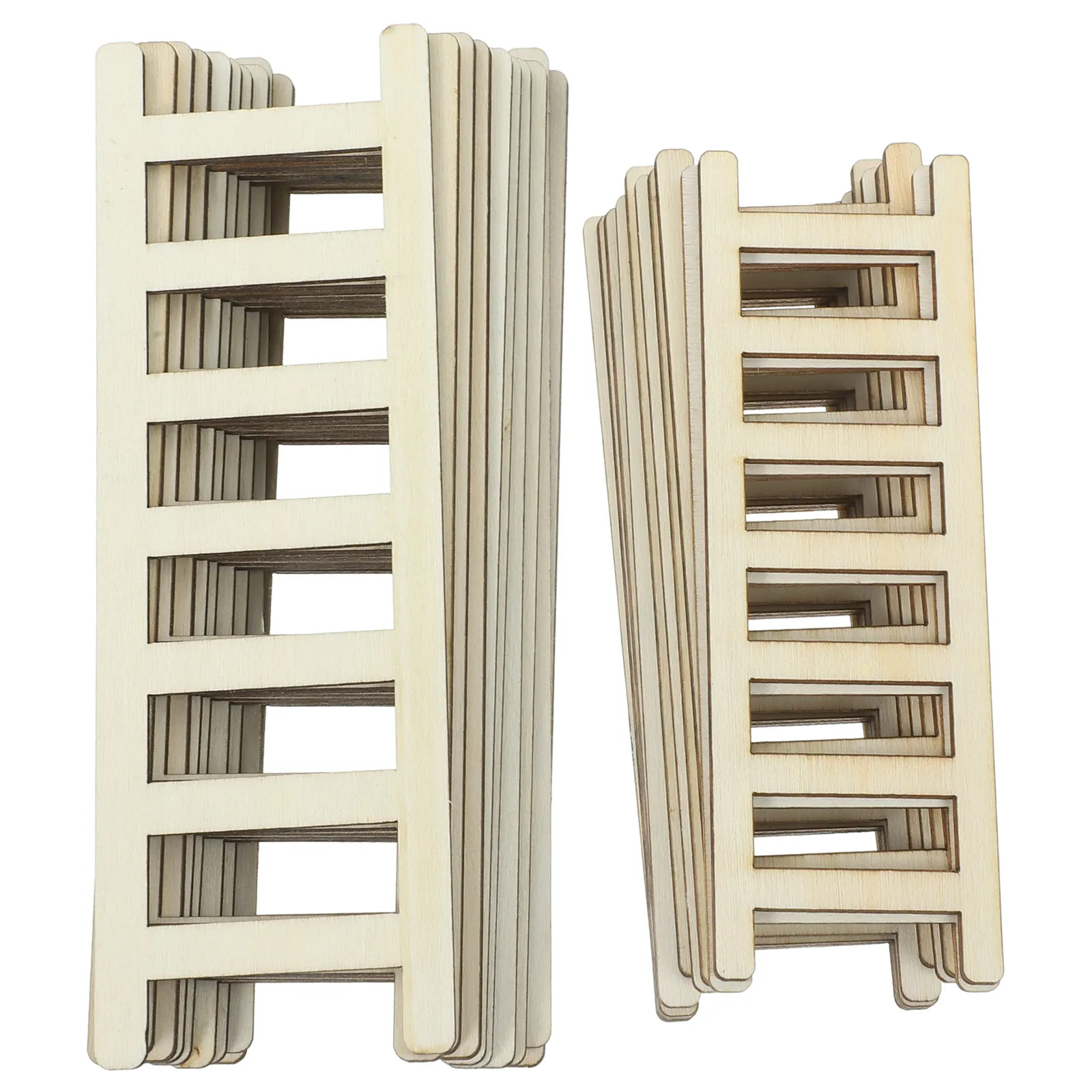 

20Pcs Wooden Miniature Ladder Natural Smooth Mini House Tiny Ladder Landscape Decoration Garden Ornament Furniture