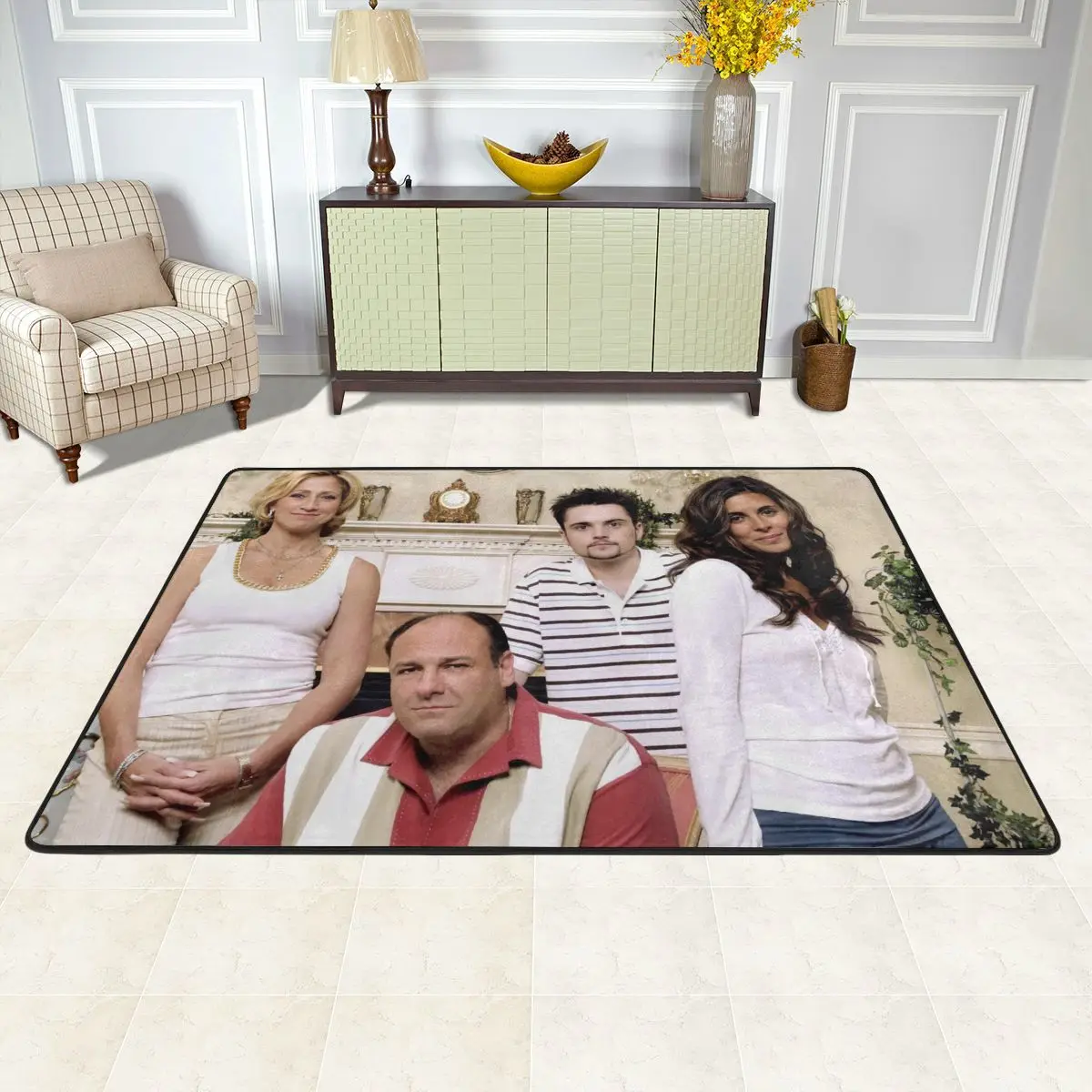 

The Sopranos Movie Poster Floor Carpets For Home Living Room Bedroom Carpet Velvet Soft Vintage Anti-Slip Kitchen Mat Rug