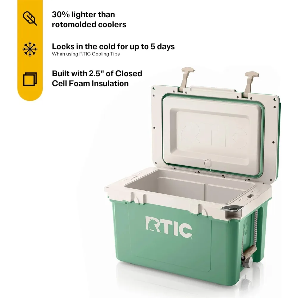 RTIC Ultra-Light 32 Quart Hard Cooler Insulated Portable Ice Chest Box for Drink, Beverage, Beach, Camping, Picnic, Fishing