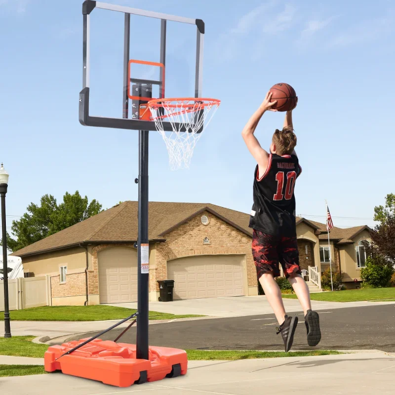 Orange Portable Adjustable Height Basketball Stand and Goal Suitable for Young Adults Sturdy Durable Easy Assembly Easy To Use