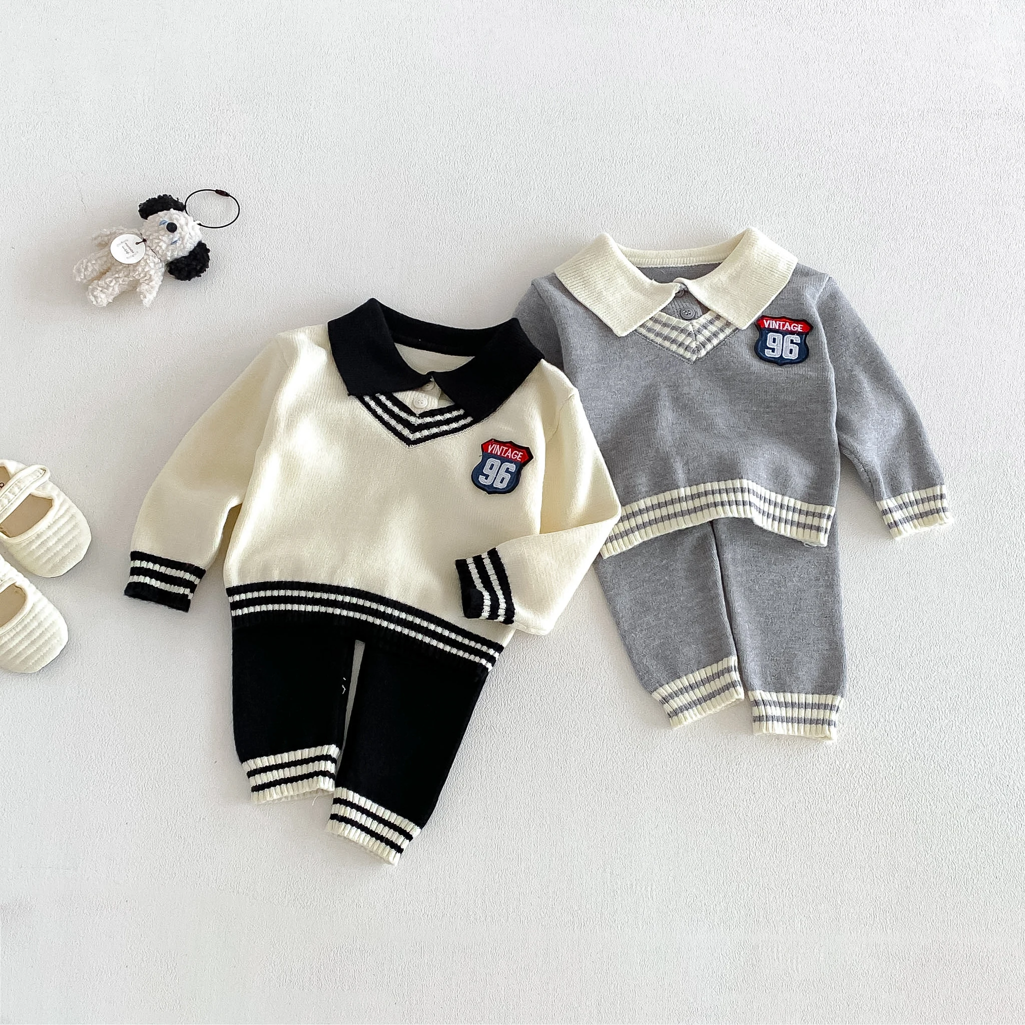 2026 Herbst Neuankunft Stilvolles und Trendiges Set für Jungen - Modischer Strickpullover und Hose für Babyjungen – Detail 1