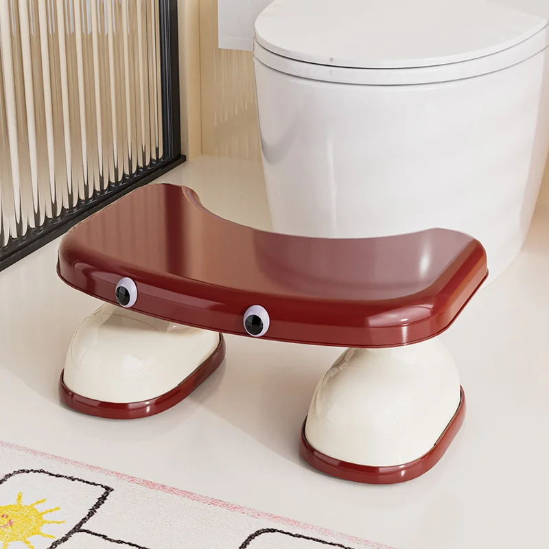 Ergonomic Toilet Ladder Creative Durable Plastic Construction Non-Slip Dopamine Toilet Footrest Bathroom Home Furniture
