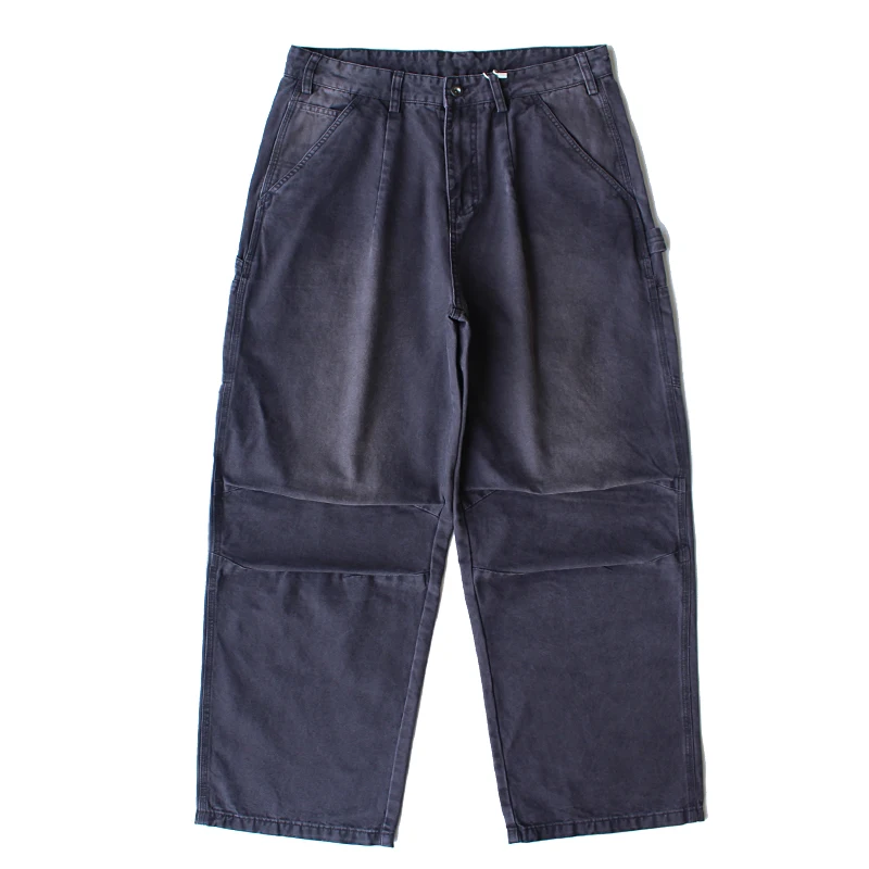 

310gsm 100% Cotton Pearl-weave Men's American Vintage Work Pants Heavyweight Amekaji Paratrooper Cargo Loose Fit Casual Trousers