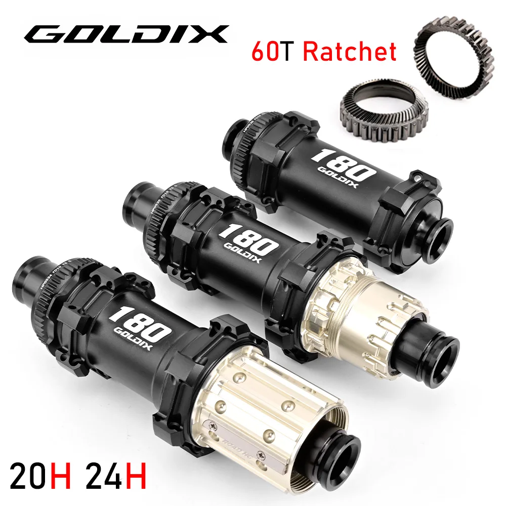 

2026 New GOLDIX R180 ROAD Hub Center Lock Disc Brake 20/24Hole Ratchet 60T Thru Road Gravel Bike Hub for Shimano SRAM