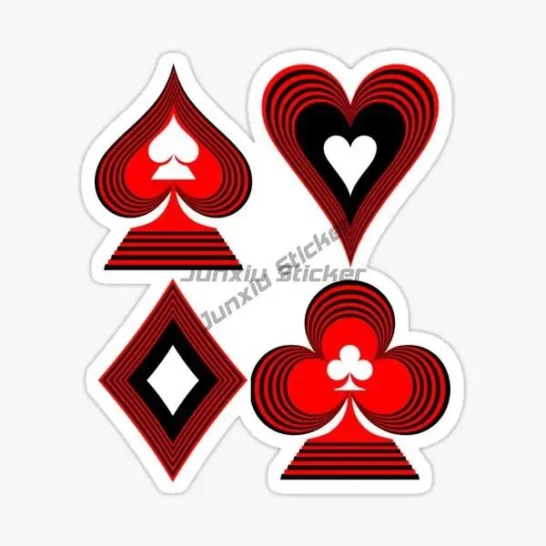 Playing Card Spade Club Heart Diamond JQK Joker Skull PVC Creative Stickers for Decorate Bumper Truck Window Car Wall Table Van