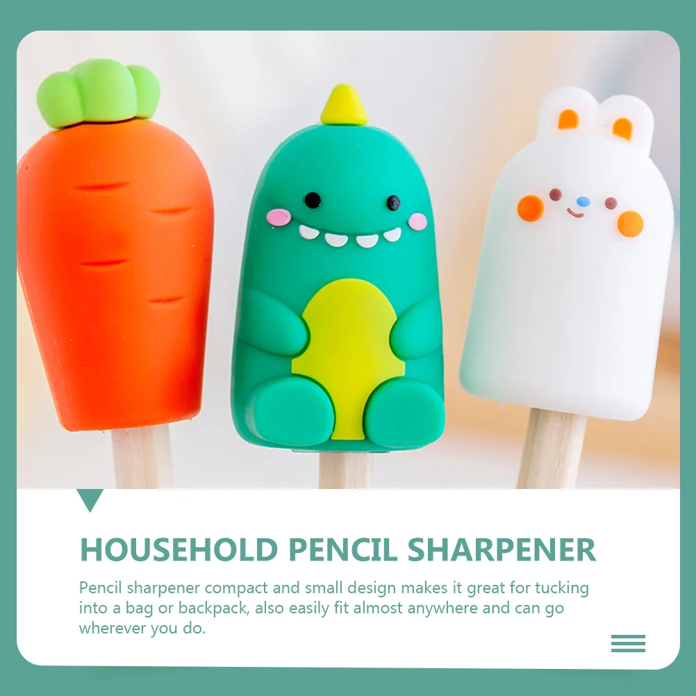 3PCS Cartoon Animal Pencil Sharpener Cute Manual Student School Supplies Wear Resistant Mini Desk Accessories for Kids