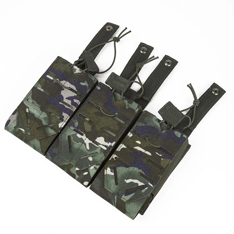 Tactical Triple Mag Pouch 5.56 7.62 Rifle Magazine Pouch MOLLE Fast Draw Magazine Carrier for Hunting Vest Airsoft Shooting Gear