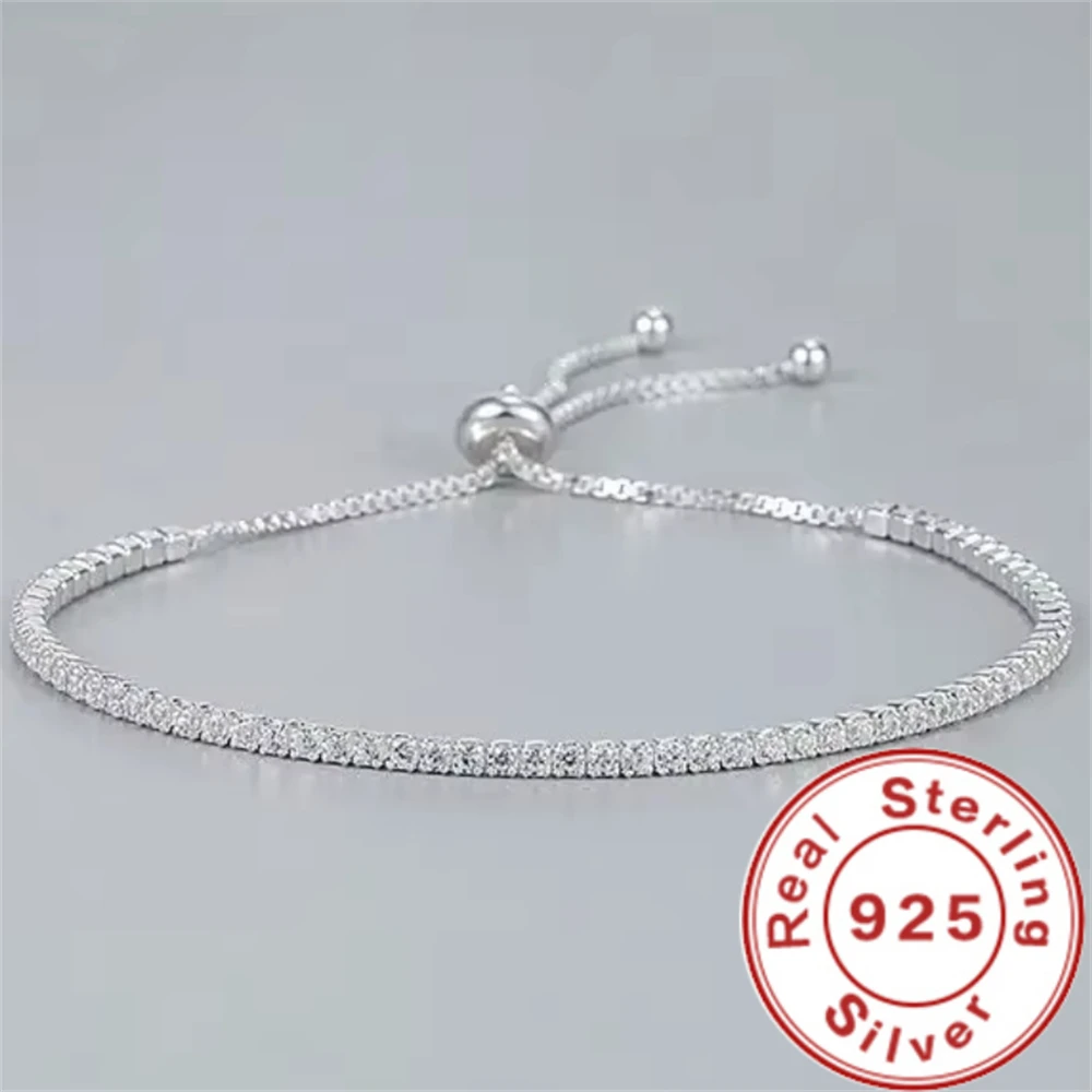 

Браслет из стерлингового серебра 925 пробы Vera, элегантный теннисный браслет с цирконами и кристаллами для женщин, модный, простой, для помолвки, свадьбы, гламурный