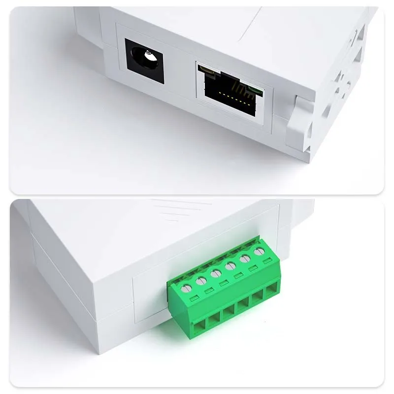DTECH Din Rail Serial Port Transmission Equipment RS485/422 Serial to TCP/IP Ethernet Signal Serial Device Converter