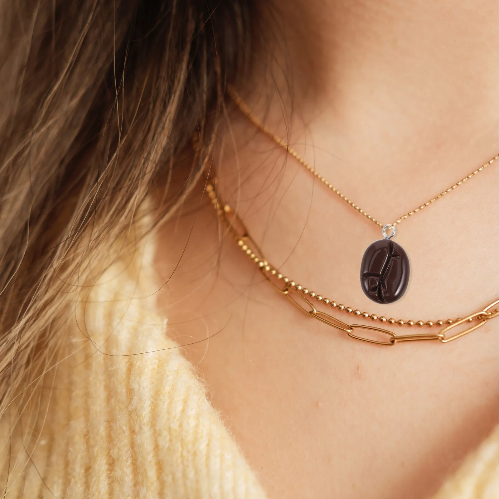 

Бусины-подвески из смолы в виде кофейных зерен, реалистичные миниатюрные имитации еды для изготовления ожерелий, браслетов, серег, коннекторы для рукоделия и ювелирных изделий