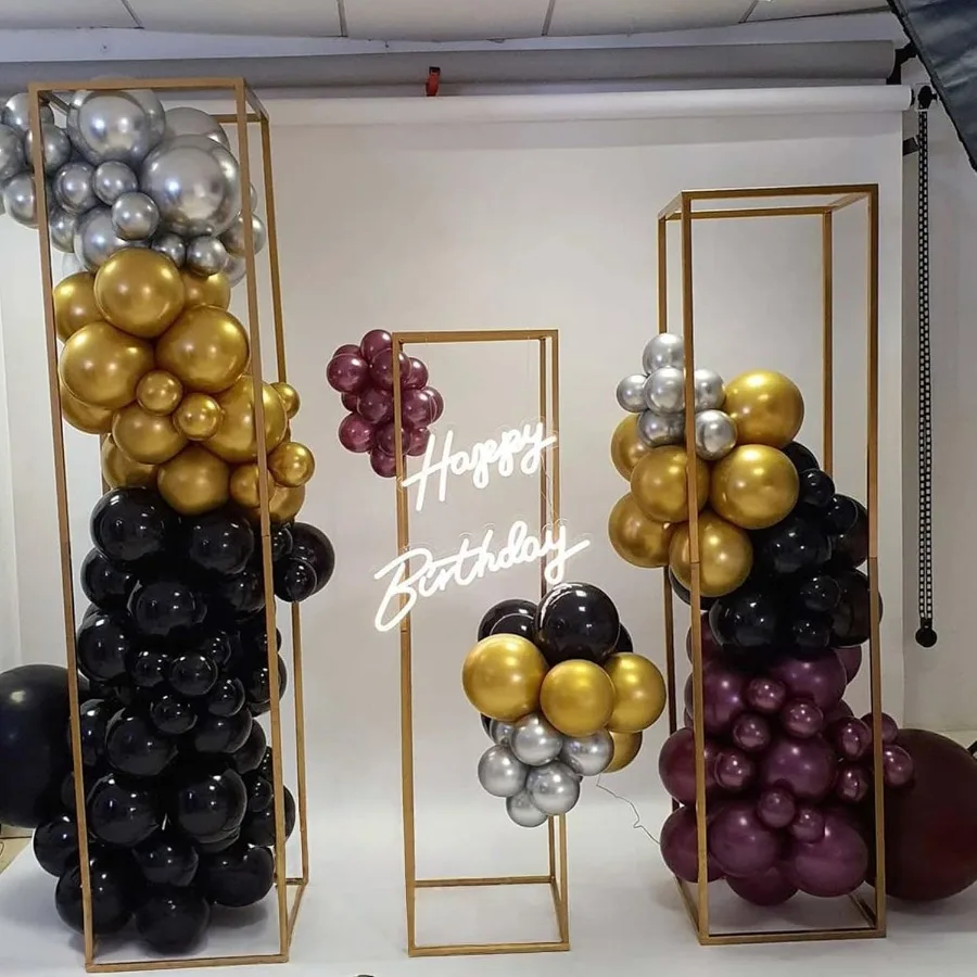 Ballons bordeaux noir argent vin rouge noir ballon de fête marron métallique Chrome argent ballons et confettis argentés hélium L