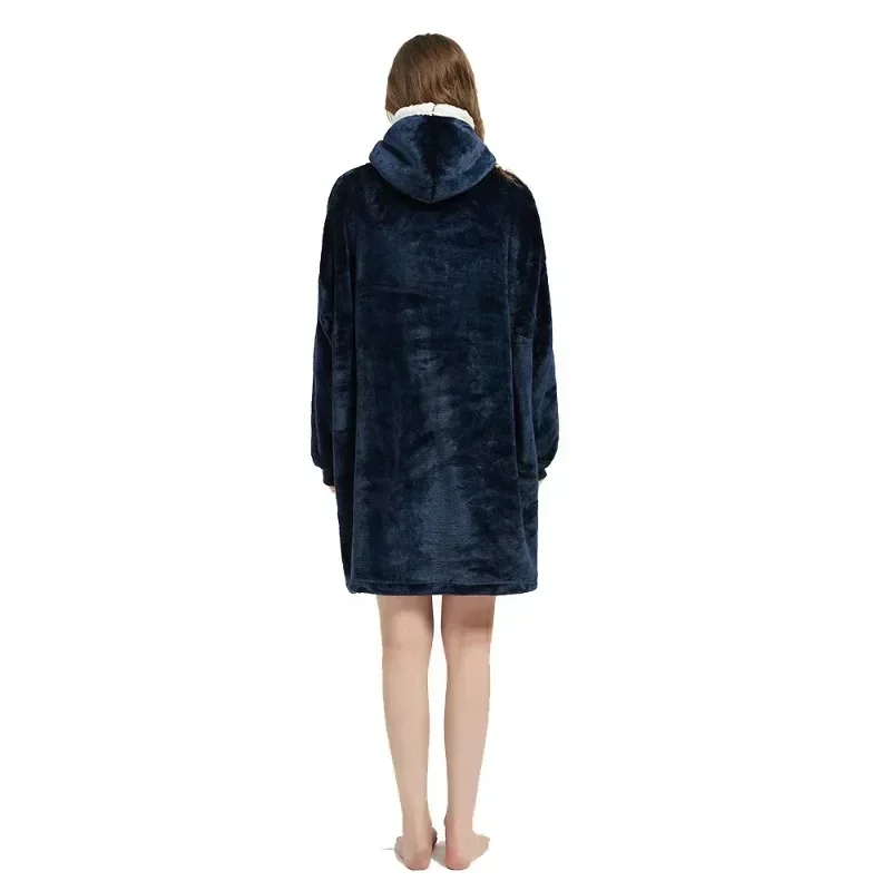 Winter Hoodies Sweatshirt Frauen Männer Pullover Fleece Riesen TV Übergroße Decke mit Ärmeln Robe Tragbare Decken – Detail 7