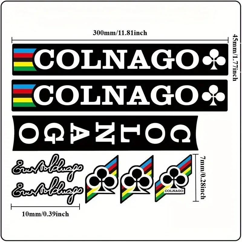 مجموعة ملصقات "Colnago Multi - Design"، مثالية لإطارات الدراجة وأقنعة الخوذة وإضافة ألياف ركوب الدراجات الاحترافية