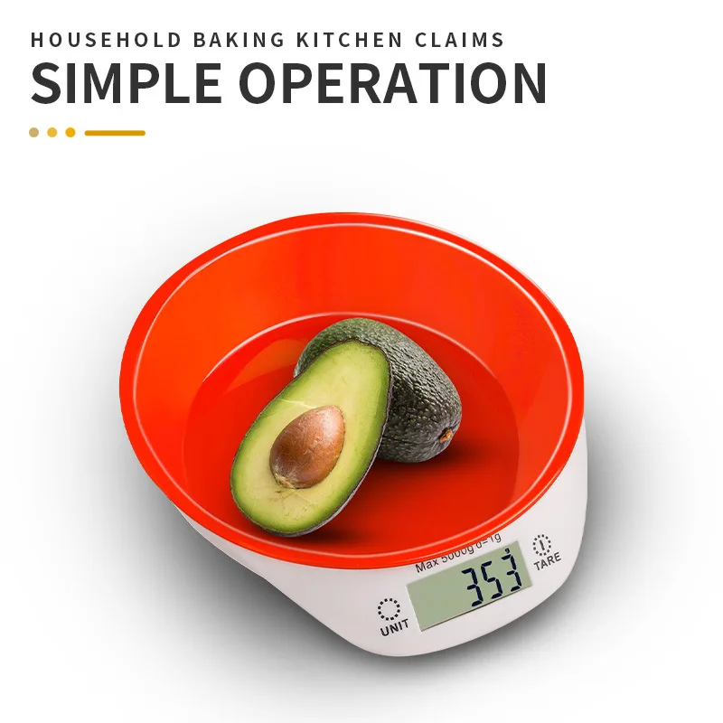 5kg/1g Digital Pet Food Scale High Precision Dog Cat Food Weighing Scale Large Capacity Kitchen Bowl Scale for Feeding Baking