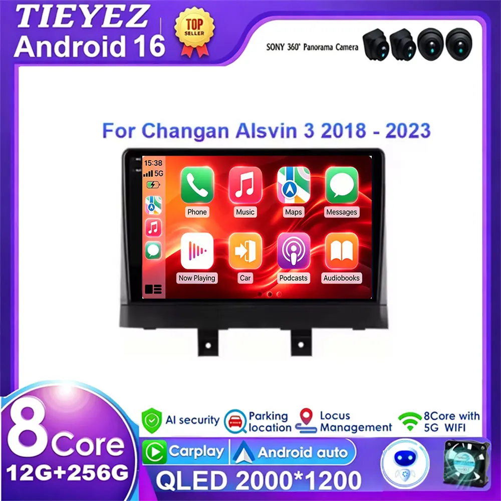 Android 16 Car Radio for Changan Alsvin 3 2018-2023 with GPS Carplay Multimedia Navigation Stereo QLED Audio Head Unit