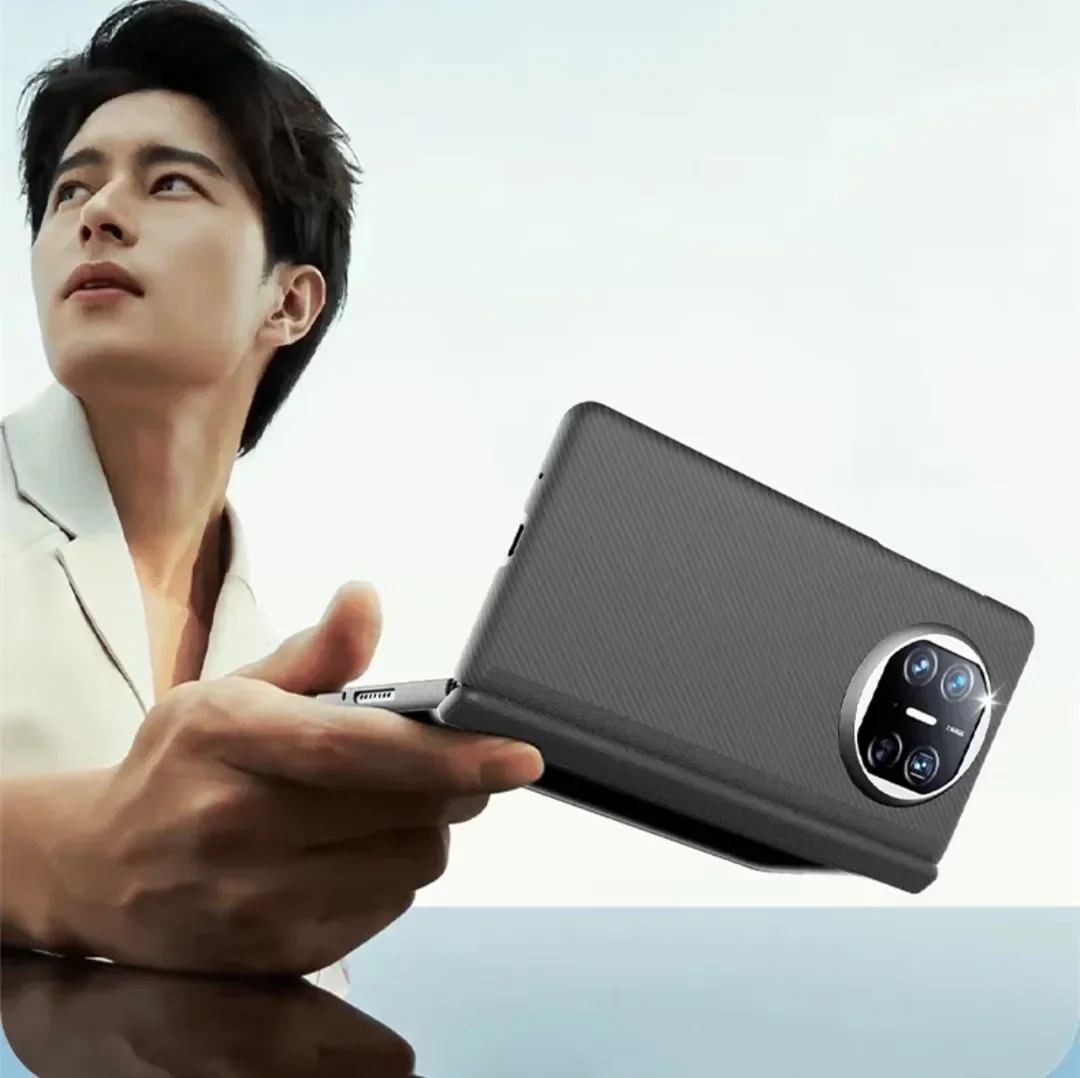 Genuine Aramid Fiber Matte Carbon Fiber Magsafe Case For Huawei Mate X5 X3 Axis Hinge Bulletproof Armor Back Cover Front Bumper