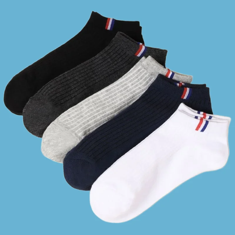 Chaussettes Courtes Respirantes pour Homme et Femme, Haute Qualité, Confortables, Absorption de la Sueur, dehors, Rinçage, Bateau, 5/10 Paires