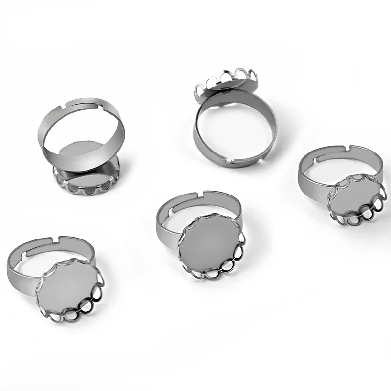 

Нержавеющая сталь 12-20 мм кружевной стиль кольцо базовый лоток DIY кристалл фото драгоценный камень установка принадлежности для изготовления ювелирных изделий