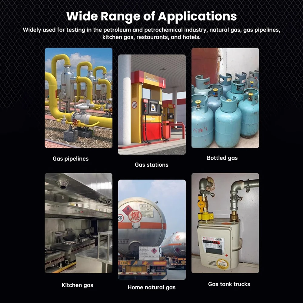 New Gas Detector Portable Combustible Gas Leak Detectors with LCD Screen Sound Light Alarm High Sensitivity Sensor for Kitchen